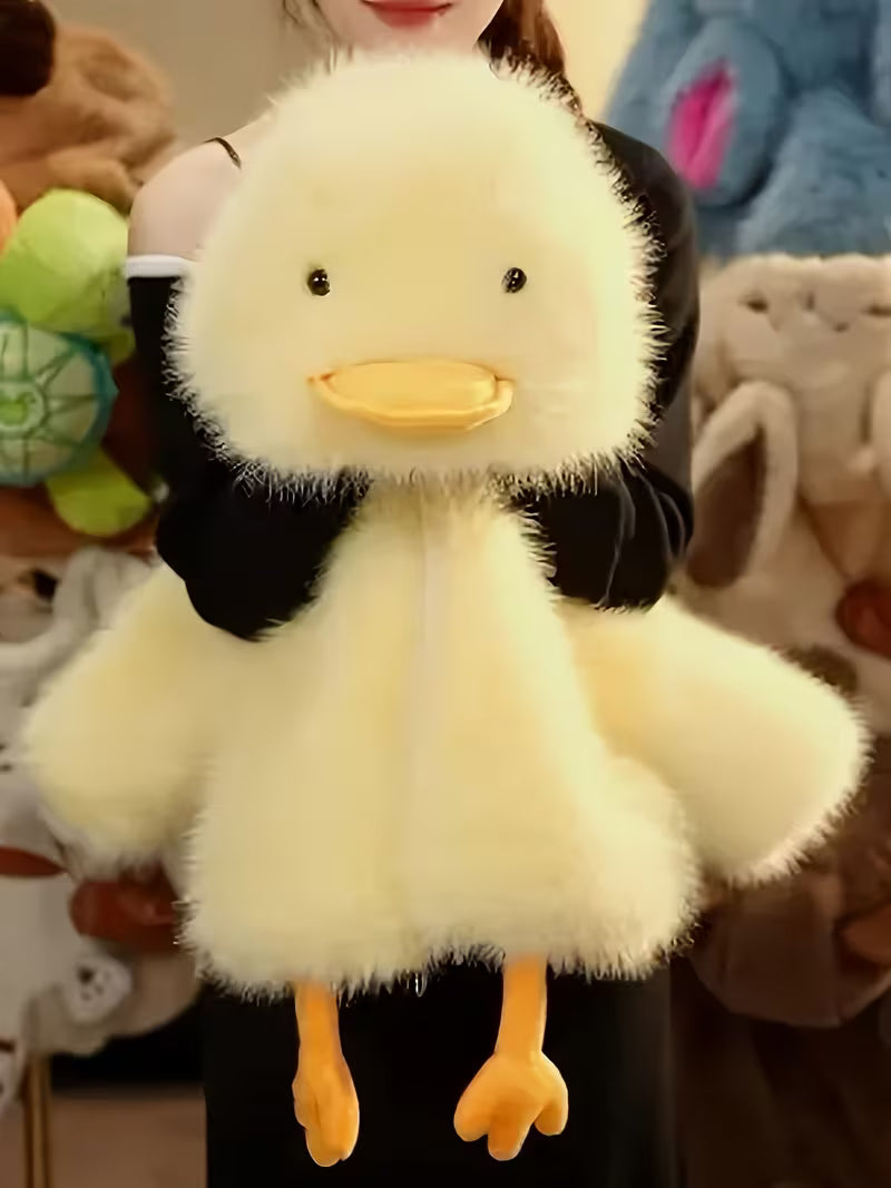 Thick Winter Coat for Girls Featuring an Adorable Duck Design